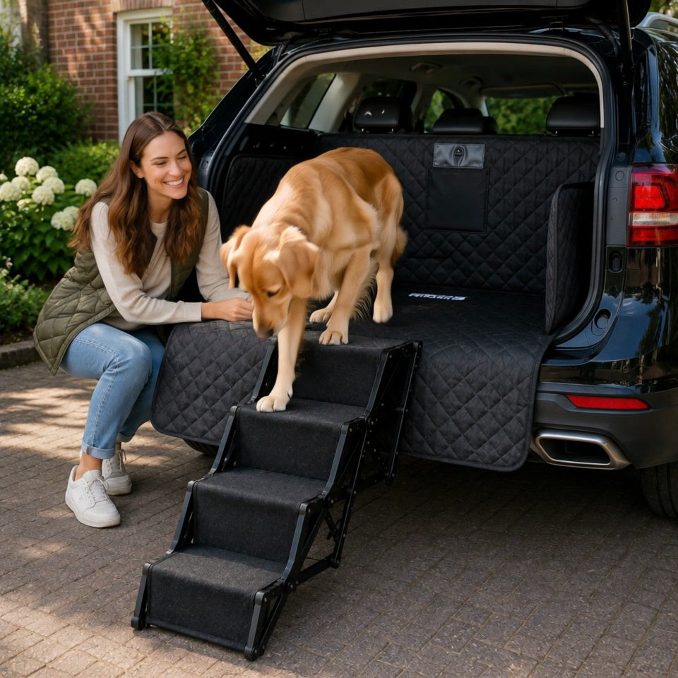 ASCENT hond loopt de trap af